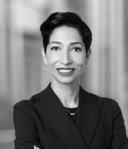 Headshot of Hedieh Fakhriyazdi, a woman in suit smiling at the camera